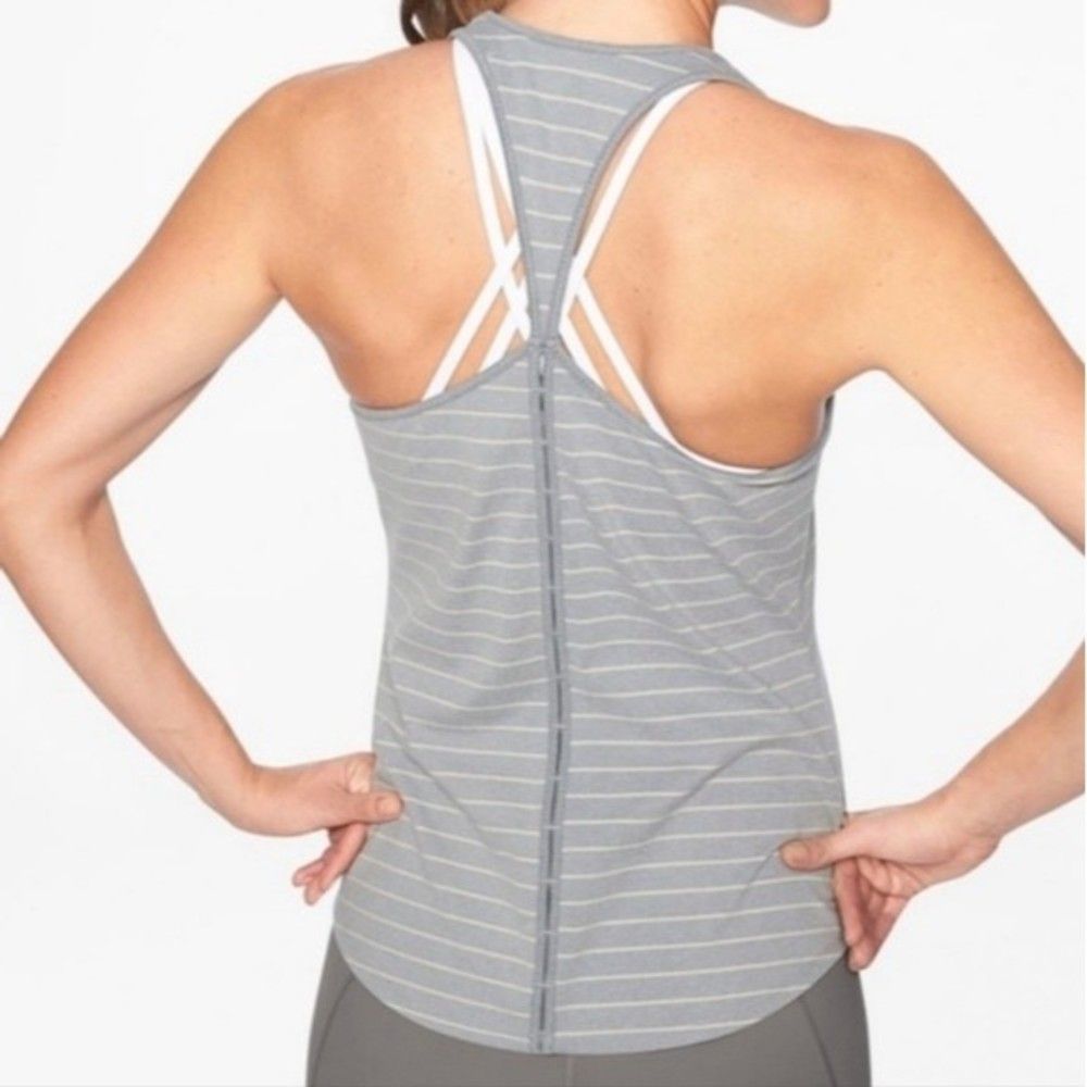 Athleta Inversion Striped Workout Tank Top Size S - Picture 6 of 15